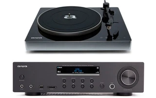 Aiwa AMU 120BT + APX 680BT Giradiscos USB Bluetooth