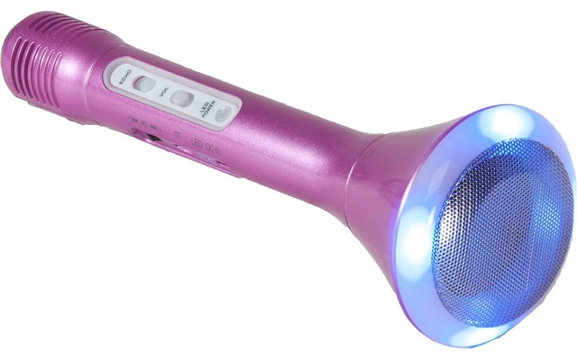 Micrófono para Karaoke con altavoz y Bluetooth - Rosa