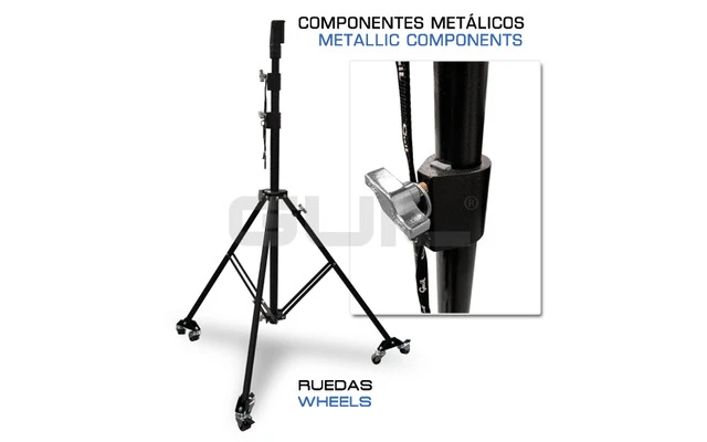 GUIL FC-02/R Torre telescópica, para un foco, con ruedas y adaptador multiusos