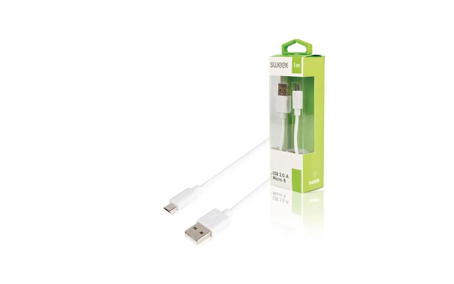 Cable USB 2.0 USB A Macho - Micro B Macho 1 m Blanco - Sweex SWMB60501W10