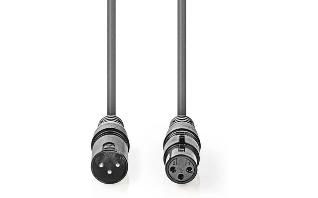 Cable Adaptador DMX - XLR 3 pines macho - XLR 3 pines hembra - 15.0 m 