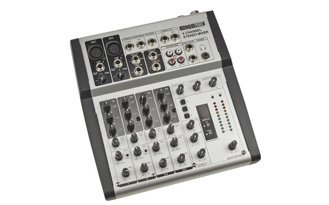 Mesa de mezclas profesional - 6 canales - reverb/echo digital