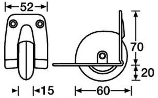 Adam Hall Hardware 3783 - Rueda 58 mm en plastico