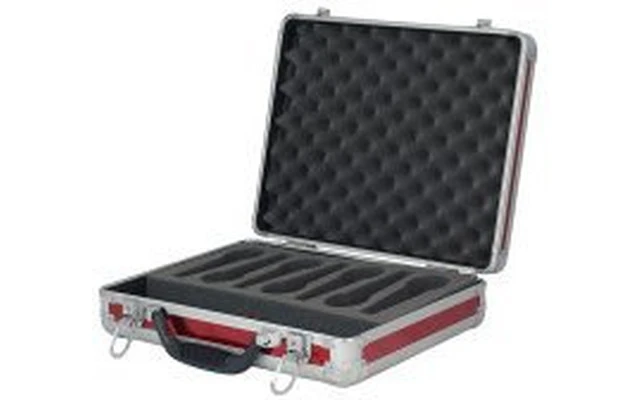 Flightcase para 7 microfonos - Color Rojo