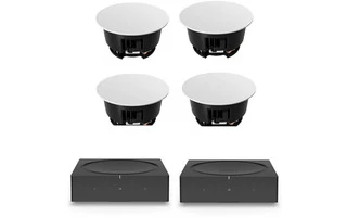 Sonos In Ceiling Pack - 2 Parejas de altavoces con 2 amplificadores