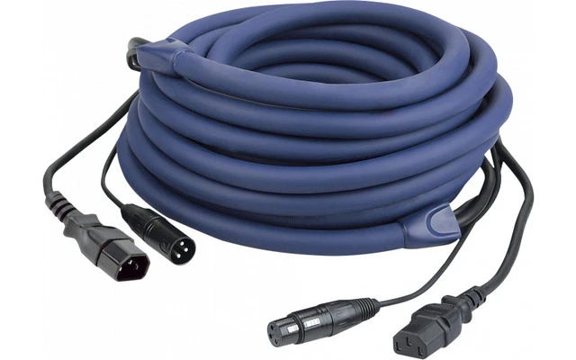 Cable de alimentación de CA + señal Xlr de 10 m