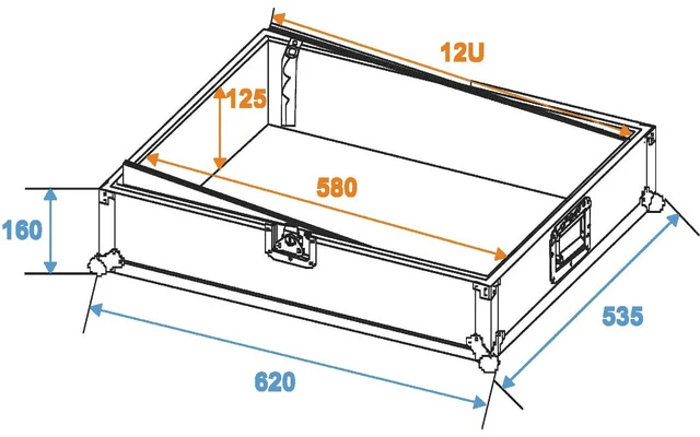 Roadinger MCV-19 Flightcase de altura ajustable 12U