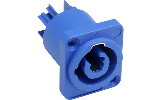 Conector chasis macho, de entrada, azul