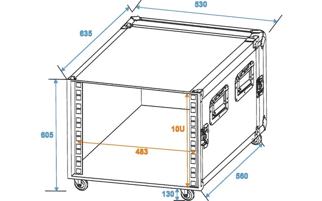 Roadinger Rack Profi KM 10U 55cm con ruedas