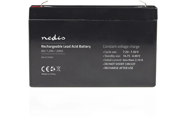 Batería Recargable de Plomo-Ácido de 6 V - 7200 mAh - 151 x 34 x 95 mm - Nedis BALA72006V