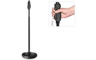 Guil PM-40 - Pie de micro con base redonda metálica Bloqueo mediante gatillo (una sola mano)