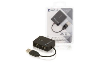 Concentrador de viaje de 4 tomas USB 2.0