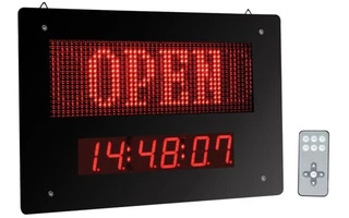 Panel LED "Open / Closed" con Reloj