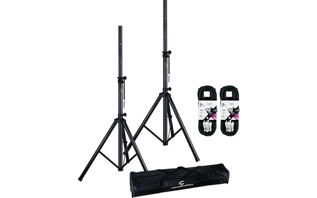 Soporte de altavoces profesional con cables XLR de 6 metros