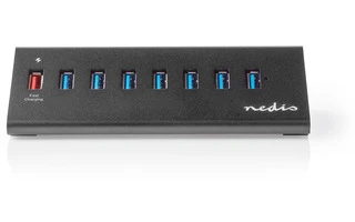 Concentrador USB - 8 Puertos - Alimentación USB 3.0 - QC3.0 - 5 Gbps