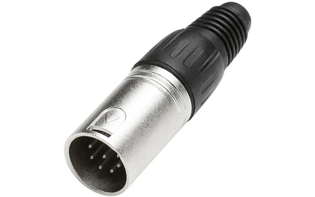 Conector aéreo XLR CANON macho de 7 pines plateado