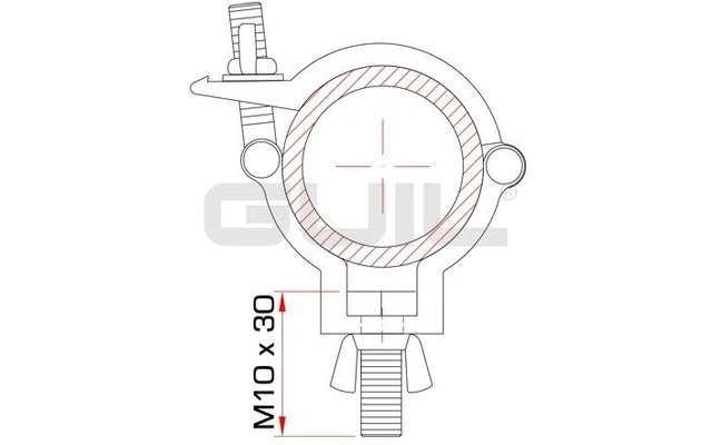 Guil ABZ-00/N - Abrazadera para tubo de ø 48 - 50 mm (aluminio) color Negro