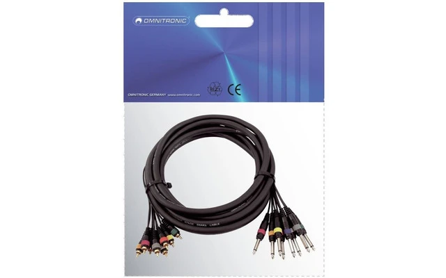 Omnitronic Snake cable 8x RCA / 8x Jack mono 15m