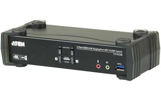 2-Port Conmutador KVM USB 3.0 4K DisplayPort MST Negro - Aten CS1922M-AT-G