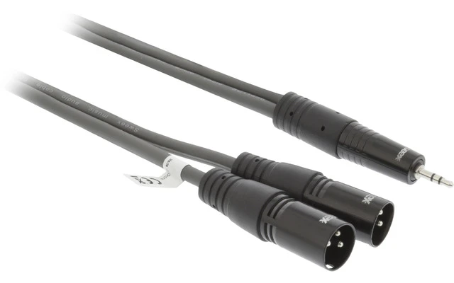 2x Cable XLR Estéreo Macho de 3 Pines - Macho de 3,5 mm y 3,0 m Gris Oscuro - Sweex SWOP15310E30