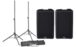 2x QSC K12.2 + Trípodes de altavoces AdamHall con bolsa