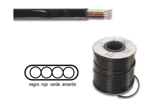 Cable telefónico 4 x 0.08mm negro plano