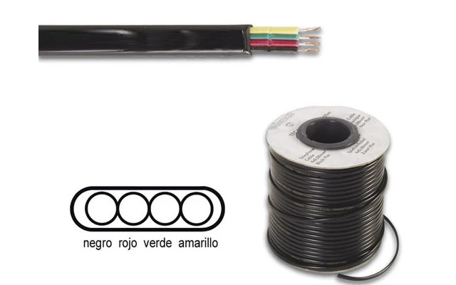 Cable telefónico 4 x 0.08mm negro plano