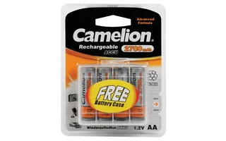 NiMh AA 1.2V-2700mAh (4/tarjeta) - Caja de almacenaje gratis