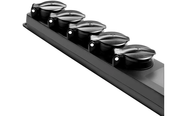 Adam Hall Accessories 8747 IP 5 - Base de enchufes de 5 tomas con protección IP44