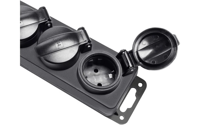Adam Hall Accessories 8747 IP 5 - Base de enchufes de 5 tomas con protección IP44