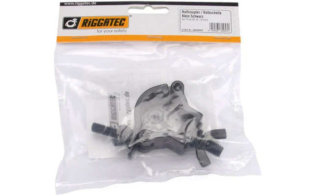 Riggatec 400200970 Semiabrazadera pequeña negro hasta 75 kg (32-35 mm) de acero inoxidable