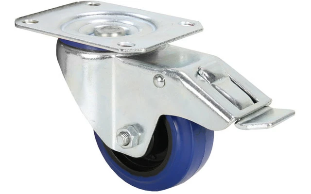 Adam Hall 372091 - Rueda giratoria 80mm azul y freno