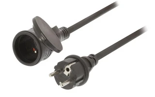 Cable de Extensión de Alimentación 15 m H07RN-F 3G1.5 IP44 Negro - König ECN115F1BL
