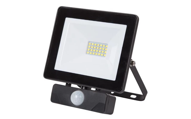 PROYECTOR LED PARA EXTERIORES - 20 W - BLANCO NEUTRO - COLOR NEGRO - PIR