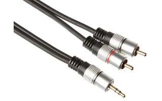 CONECTOR ESTÉREO MACHO DE 3.5mm A 2 x CONECTOR AUDIO RCA MACHO 