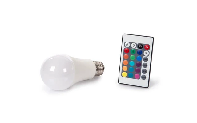 Bombilla LED - 10W - E27 - Color RGB & Blanco cálido - Mando a distancia