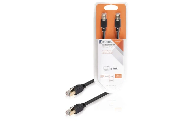 Cable de red FTP CAT6 de RJ45 macho a macho de 1,00 m en gris - König KNC85210E10