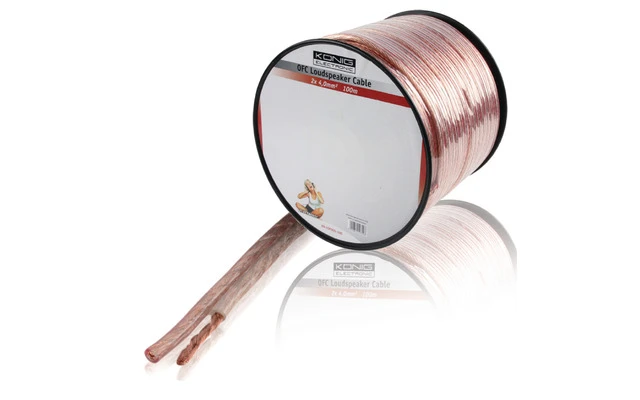 Bobina 100 m cable OFC para altavoz 2x 4.0 mm²