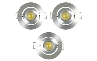 Juego de luminarias LED - 3 x 1W - caja de aluminio