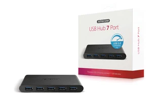 Hub 7-Port USB 3.0 Motorizado Negro - Sitecom CN-084