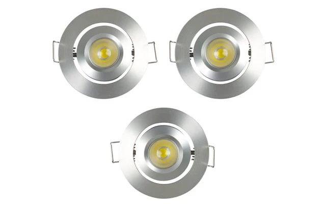 Juego de luminarias LED - 3 x 1W - caja de aluminio