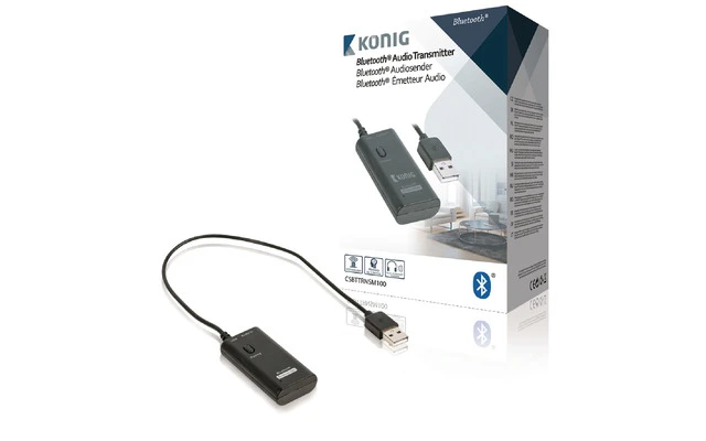 Transmisor de audio con tecnología inalámbrica Bluetooth para auriculares