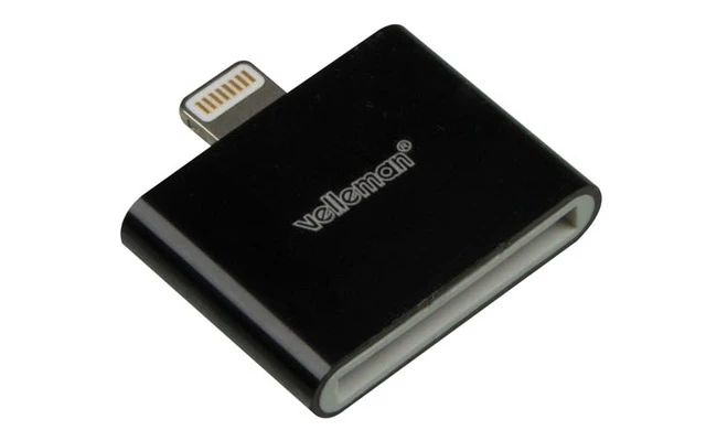 Adaptador para iPhone 5 - Apple 30 clavijas (hembra) a lightning, 8 clavijas macho - Color negro