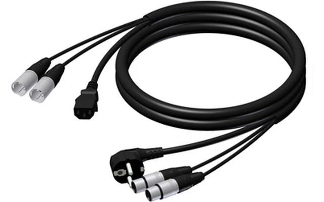Adam Hall CAB 405 10 - Cable de Alimentación y Micro, Enchufe con toma de tierra/XLR hembra