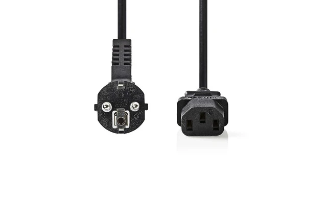 Cable de alimentación - Schuko Macho en Ángulo - IEC-320-C13 - 5,0 m - Negro - Nedis CEGP10000BK