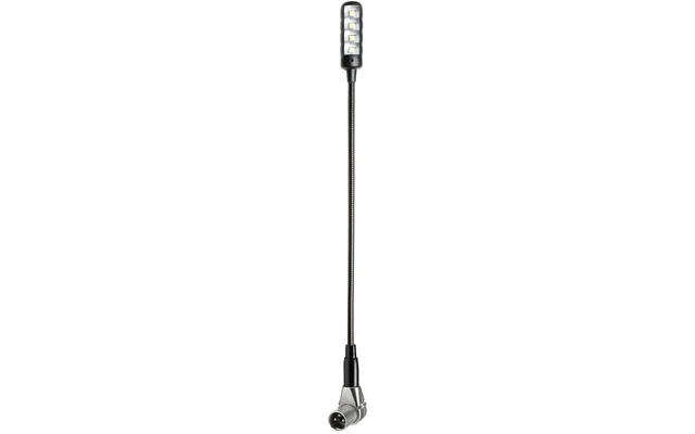 Adam Hall Stands SLED 1 ULTRAXLR 3 AC - Lámpara flexo con XLR de 3 pines y 4 LED COB y selección