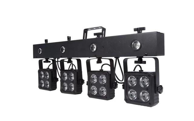 Juego de iluminación LED compacto - 16 x 8W RGBW 4-in-1 + 4x Estroboscopio LED de 1W