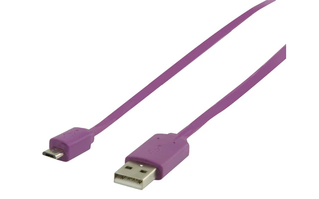 Cable adaptador USB 2.0 A Macho - Micro B Macho 1.00m color morado