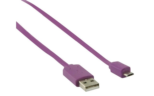 Cable adaptador USB 2.0 A Macho - Micro B Macho 1.00m color morado