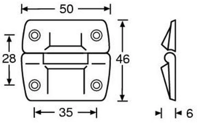 Adam Hall Hardware 2508 - Bisagra media de parada cromada